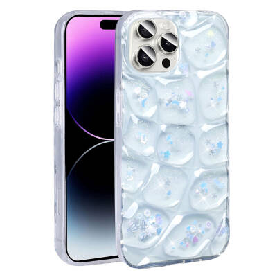 Apple iPhone 14 Pro Max Case Glittery 3D Patterned Zore Hacar Cover - 1