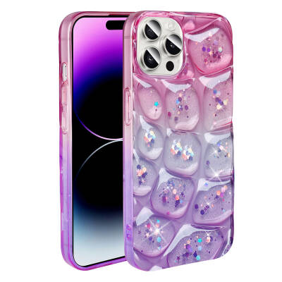 Apple iPhone 14 Pro Max Case Glittery 3D Patterned Zore Hacar Cover - 8