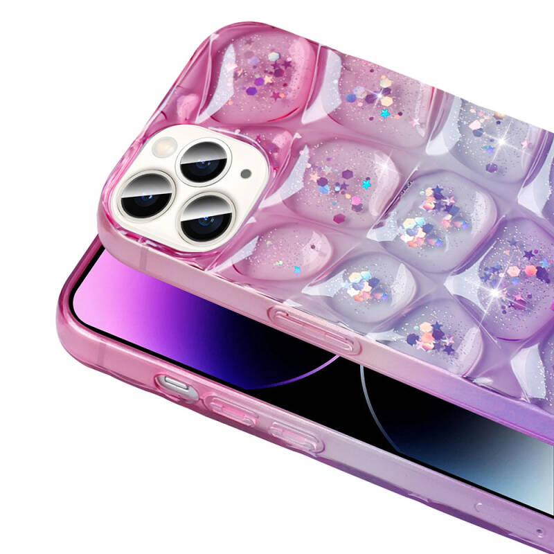 Apple iPhone 14 Pro Max Case Glittery 3D Patterned Zore Hacar Cover - 9