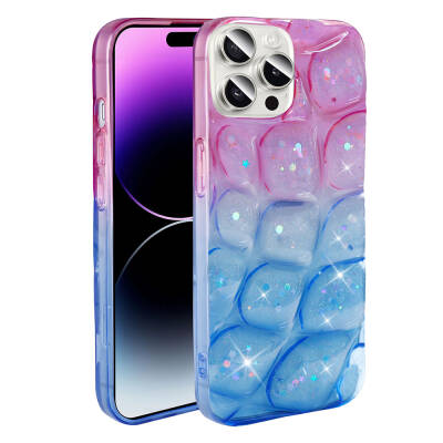 Apple iPhone 14 Pro Max Case Glittery 3D Patterned Zore Hacar Cover - 11