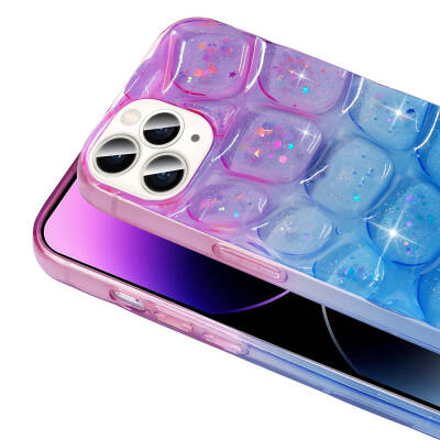 Apple iPhone 14 Pro Max Case Glittery 3D Patterned Zore Hacar Cover - 12