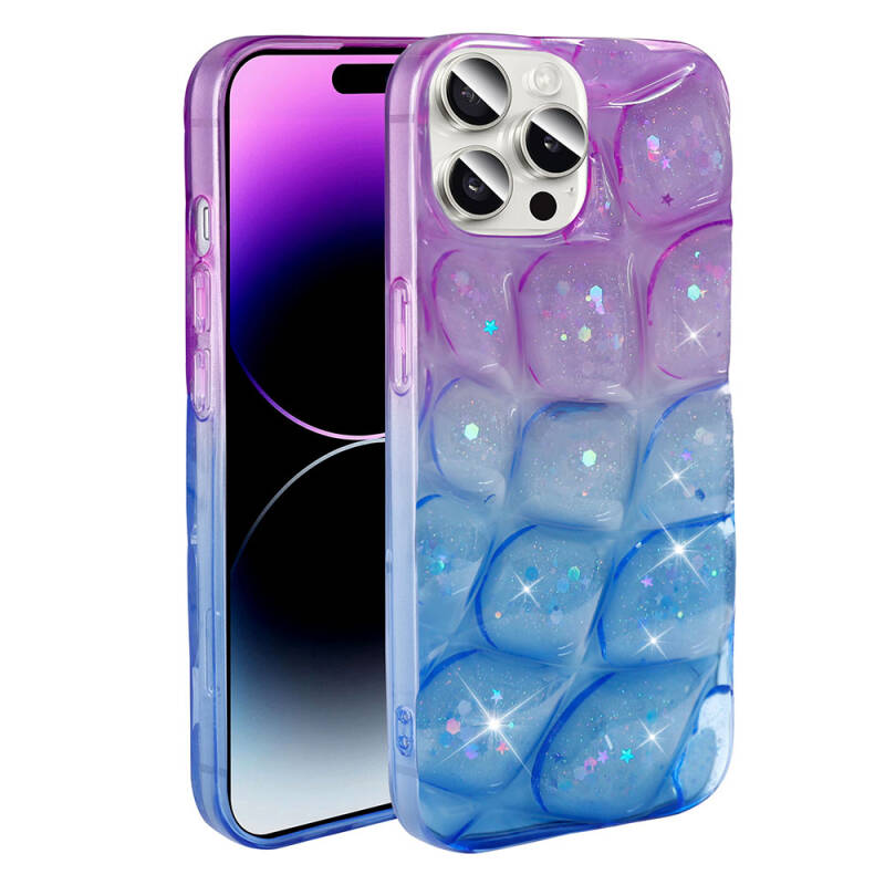 Apple iPhone 14 Pro Max Case Glittery 3D Patterned Zore Hacar Cover - 13