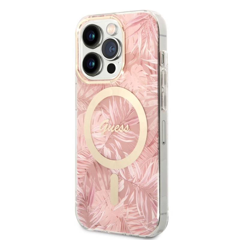 Apple iPhone 14 Pro Max Case GUESS Leaf Pattern Magsafe Charge Wired Cover with Magsafe Charging Feature - 2