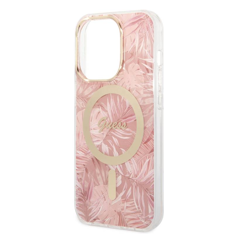 Apple iPhone 14 Pro Max Case GUESS Leaf Pattern Magsafe Charge Wired Cover with Magsafe Charging Feature - 6