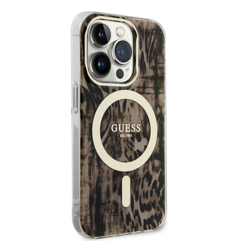 Apple iPhone 14 Pro Max Case GUESS Magsafe Charging Capable Leopard Pattern Cover - 10