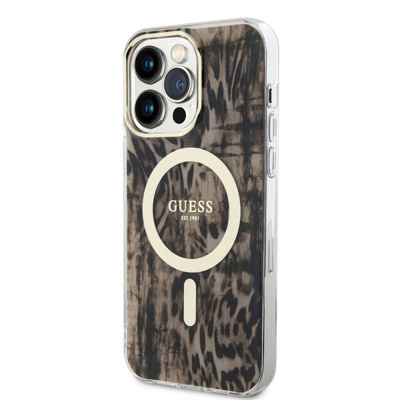 Apple iPhone 14 Pro Max Case GUESS Magsafe Charging Capable Leopard Pattern Cover - 2