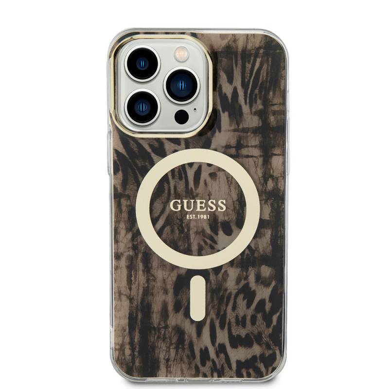 Apple iPhone 14 Pro Max Case GUESS Magsafe Charging Capable Leopard Pattern Cover - 3