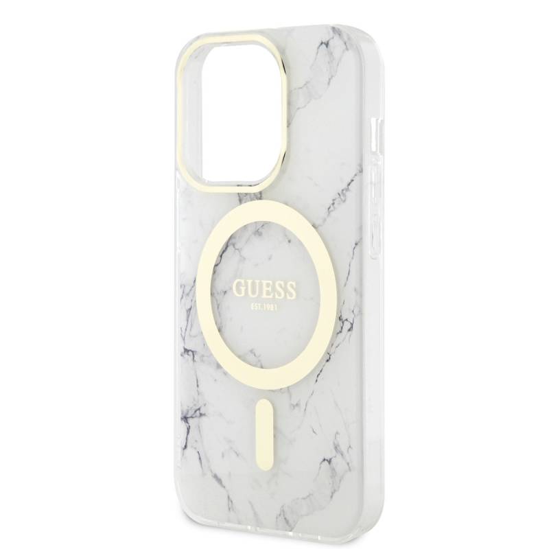 Apple iPhone 14 Pro Max Case GUESS Magsafe Marble Pattern Cover with Charging - 2