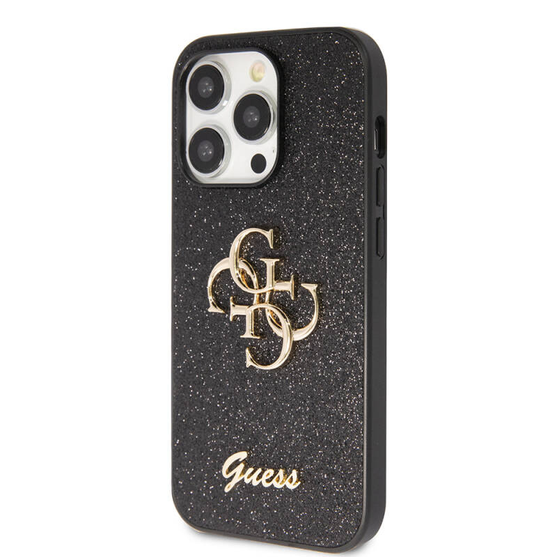 Apple iPhone 14 Pro Max Case Guess Original Licensed 4G Glitter Cover with Large Metal Logo - 5