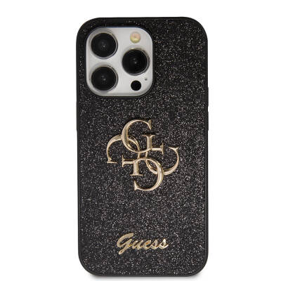 Apple iPhone 14 Pro Max Case Guess Original Licensed 4G Glitter Cover with Large Metal Logo - 6