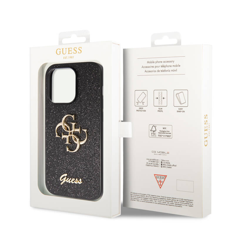 Apple iPhone 14 Pro Max Case Guess Original Licensed 4G Glitter Cover with Large Metal Logo - 24