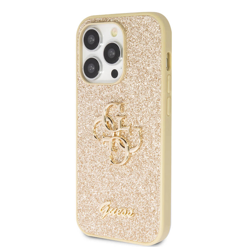 Apple iPhone 14 Pro Max Case Guess Original Licensed 4G Glitter Cover with Large Metal Logo - 17