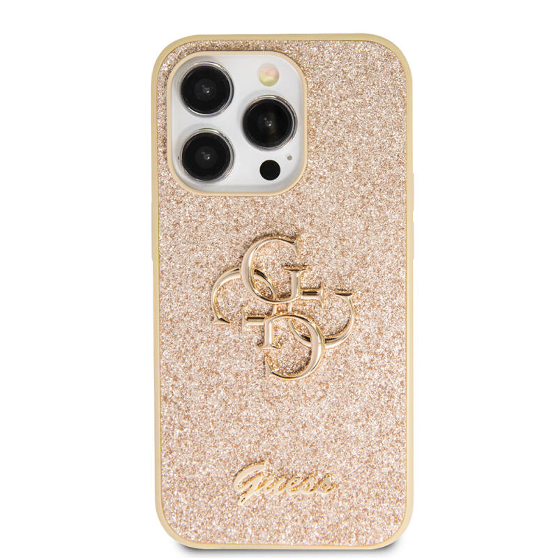 Apple iPhone 14 Pro Max Case Guess Original Licensed 4G Glitter Cover with Large Metal Logo - 18