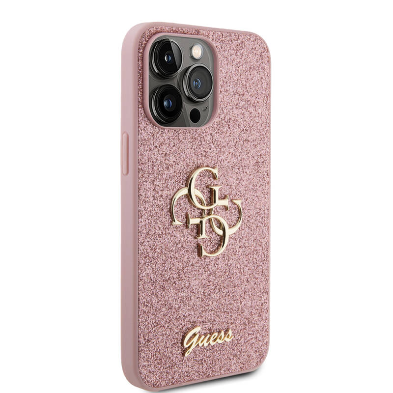 Apple iPhone 14 Pro Max Case Guess Original Licensed 4G Glitter Cover with Large Metal Logo - 13