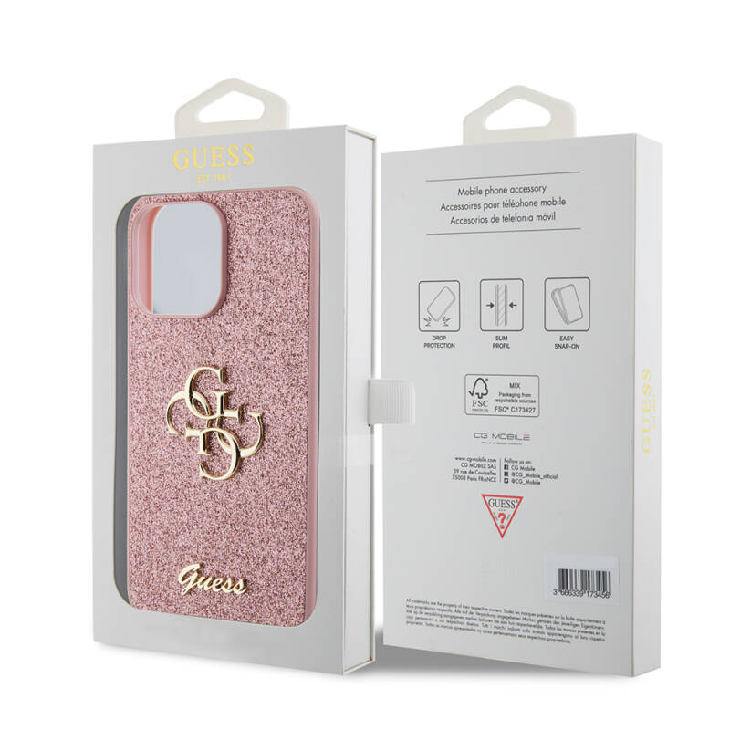 Apple iPhone 14 Pro Max Case Guess Original Licensed 4G Glitter Cover with Large Metal Logo - 25