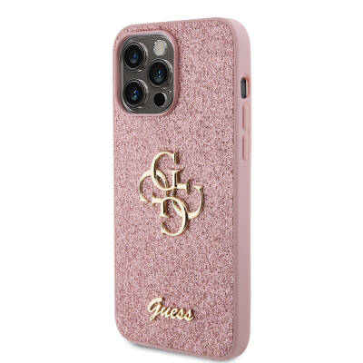 Apple iPhone 14 Pro Max Case Guess Original Licensed 4G Glitter Cover with Large Metal Logo - 11