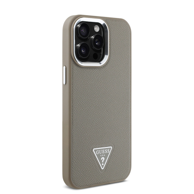 Apple iPhone 14 Pro Max Case Guess Original Licensed M-safe Charging Feature Grained Triangle Cover - 13