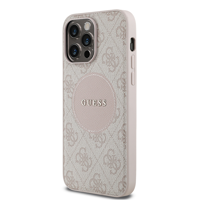 Apple iPhone 14 Pro Max Case Guess Original Licensed Magsafe Charging Feature Circle Classic Cover with Text Logo - 19