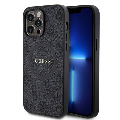 Apple iPhone 14 Pro Max Case Guess Original Licensed Magsafe Charging Featured 4G Patterned Text Logo Cover - 2