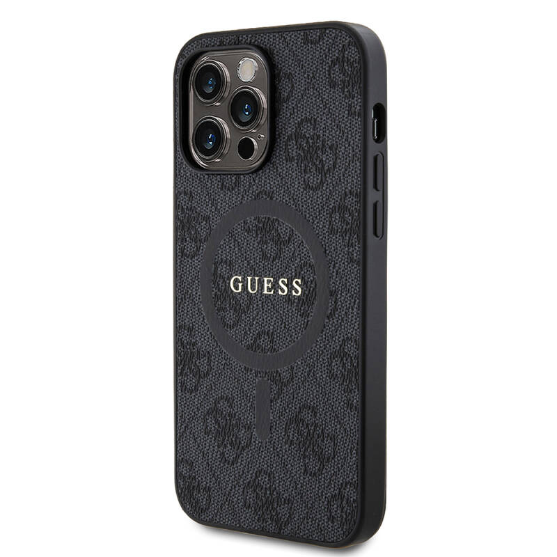 Apple iPhone 14 Pro Max Case Guess Original Licensed Magsafe Charging Featured 4G Patterned Text Logo Cover - 4