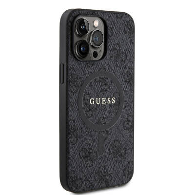 Apple iPhone 14 Pro Max Case Guess Original Licensed Magsafe Charging Featured 4G Patterned Text Logo Cover - 5