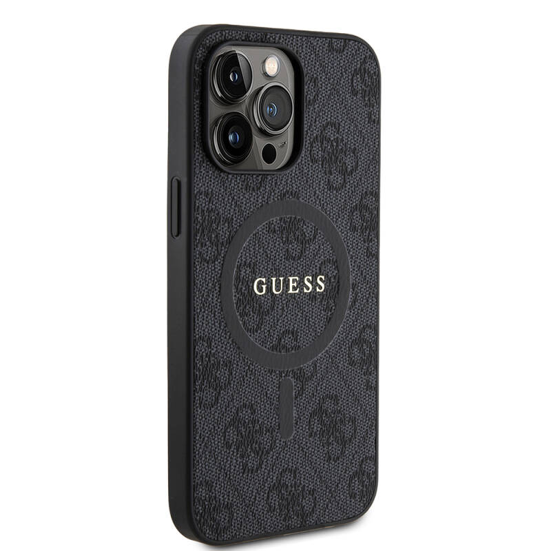 Apple iPhone 14 Pro Max Case Guess Original Licensed Magsafe Charging Featured 4G Patterned Text Logo Cover - 5