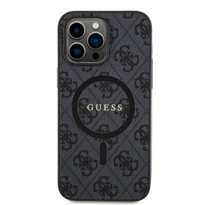 Apple iPhone 14 Pro Max Case Guess Original Licensed Magsafe Charging Featured 4G Patterned Text Logo Cover - 15