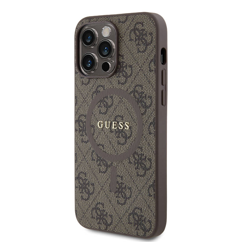 Apple iPhone 14 Pro Max Case Guess Original Licensed Magsafe Charging Featured 4G Patterned Text Logo Cover - 18