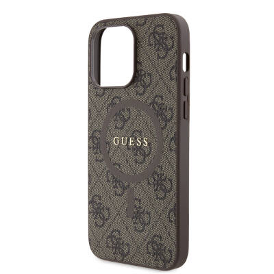 Apple iPhone 14 Pro Max Case Guess Original Licensed Magsafe Charging Featured 4G Patterned Text Logo Cover - 21