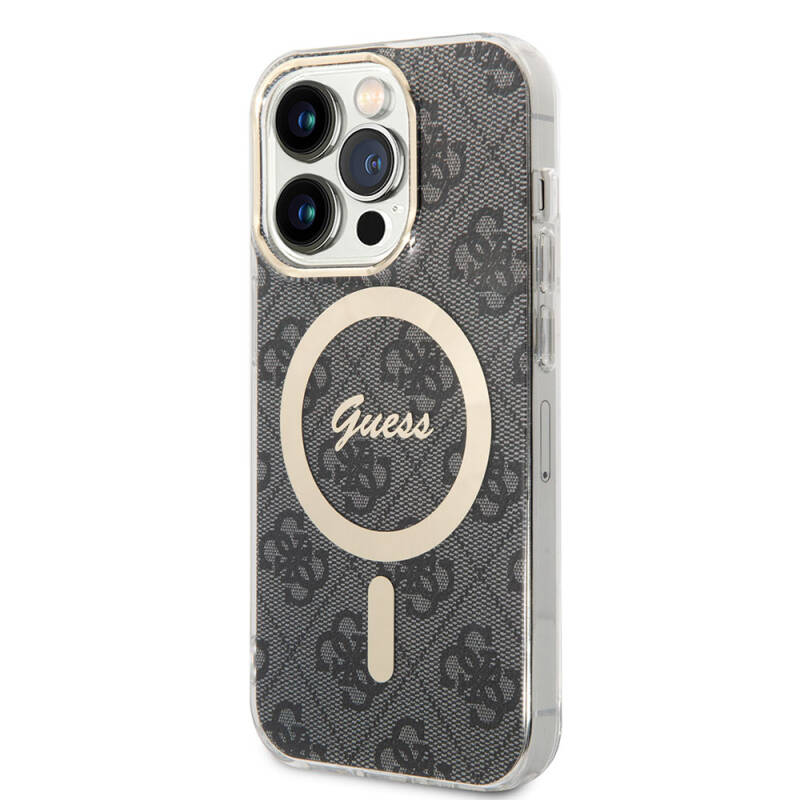 Apple iPhone 14 Pro Max Case Guess Original Licensed Magsafe Charging Featured 4G Patterned with Text Logo Cover - 1