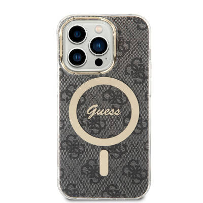 Apple iPhone 14 Pro Max Case Guess Original Licensed Magsafe Charging Featured 4G Patterned with Text Logo Cover - 2