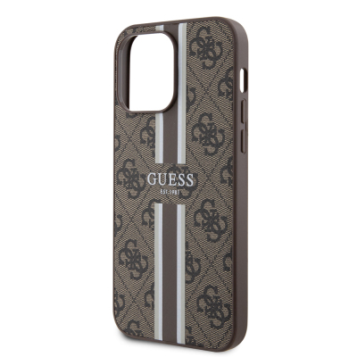 Apple iPhone 14 Pro Max Case Guess Original Licensed Magsafe Charging Featured 4G Strip Design Printed Cover - 24