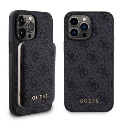 Apple iPhone 14 Pro Max Case Guess Original Licensed Magsafe Charging Features 4G Patterned Cover with Text Logo + Powerbank 5000mAh 2in1 Set - 3