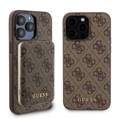 Apple iPhone 14 Pro Max Case Guess Original Licensed Magsafe Charging Features 4G Patterned Cover with Text Logo + Powerbank 5000mAh 2in1 Set - 15