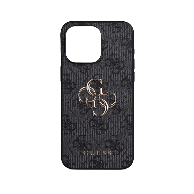 Apple iPhone 14 Pro Max Case Guess Original Licensed PU Leather 4G Large Metal Logo Crossbody Strap Cover - 11