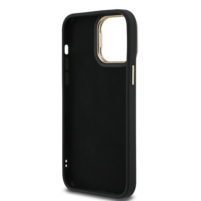 Apple iPhone 14 Pro Max Case Guess Original Licensed PU Leather 4G Patterned Metal Big 4G and Text Logo Camera Stand Cover - 11
