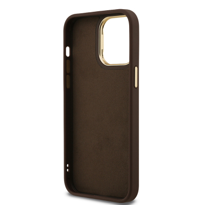 Apple iPhone 14 Pro Max Case Guess Original Licensed PU Leather 4G Patterned Metal Big 4G and Text Logo Camera Stand Cover - 25