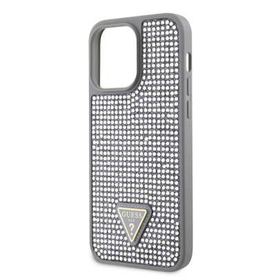 Apple iPhone 14 Pro Max Case Guess Original Licensed Stone Back Surface Triangle Logo Cover - 31