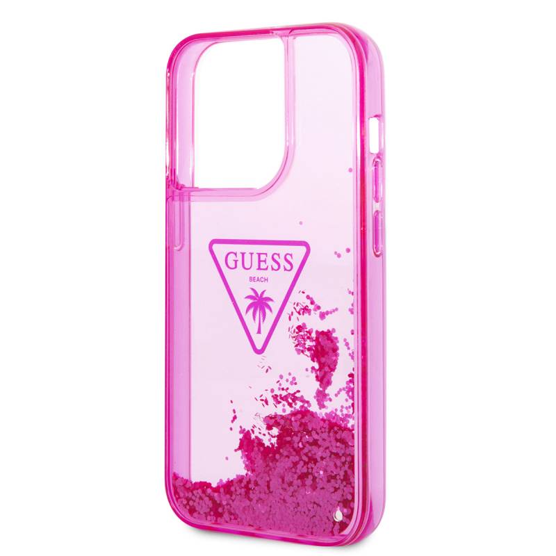 Apple iPhone 14 Pro Max Case GUESS Transparent Liquid Glitter Design Cover - 5