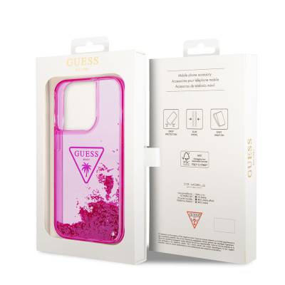 Apple iPhone 14 Pro Max Case GUESS Transparent Liquid Glitter Design Cover - 7