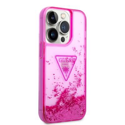 Apple iPhone 14 Pro Max Case GUESS Transparent Liquid Glitter Design Cover - 8