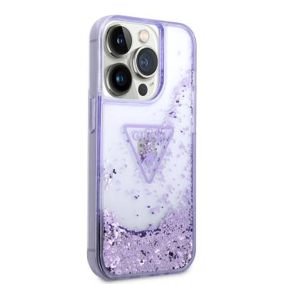 Apple iPhone 14 Pro Max Case GUESS Transparent Liquid Glitter Design Cover - 9