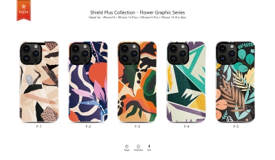Apple iPhone 14 Pro Max Case HD Patterned Kajsa Shield Plus Flower Graphic Series Cover - 7
