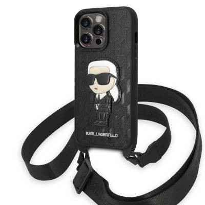 Apple iPhone 14 Pro Max Case Karl Lagerfeld Karl Design Cover with Neck Strap - 1