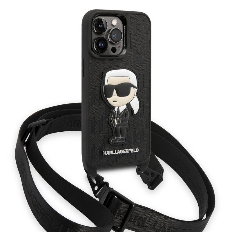 Apple iPhone 14 Pro Max Case Karl Lagerfeld Karl Design Cover with Neck Strap - 7