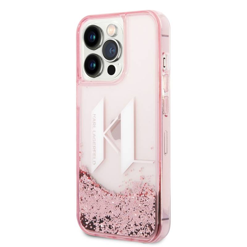 Apple iPhone 14 Pro Max Case Karl Lagerfeld Liquid Glitter Design Cover - 4