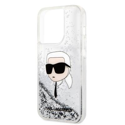 Apple iPhone 14 Pro Max Case Karl Lagerfeld Liquid Glitter Karl Head Design Cover - 2