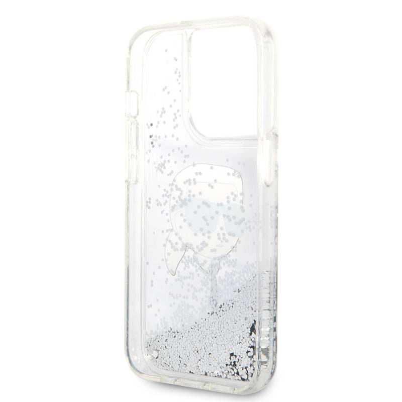 Apple iPhone 14 Pro Max Case Karl Lagerfeld Liquid Glitter Karl Head Design Cover - 4