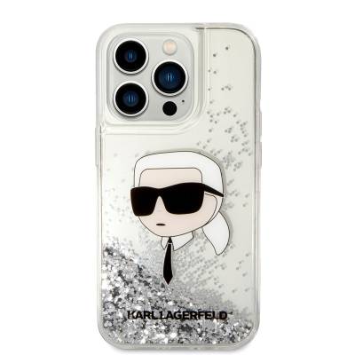 Apple iPhone 14 Pro Max Case Karl Lagerfeld Liquid Glitter Karl Head Design Cover - 7