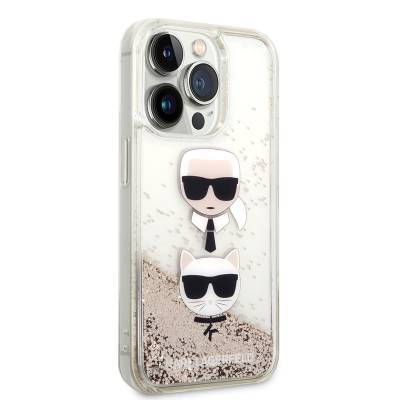 Apple iPhone 14 Pro Max Case Karl Lagerfeld Liquid Glitter K&C Head Design Cover - 8